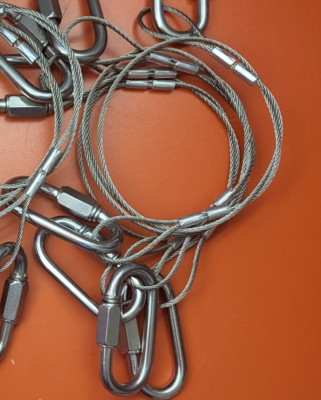 10 Quick Link  Cable Chain Connectors 1/4'' with 5 Safety Cables NEW 