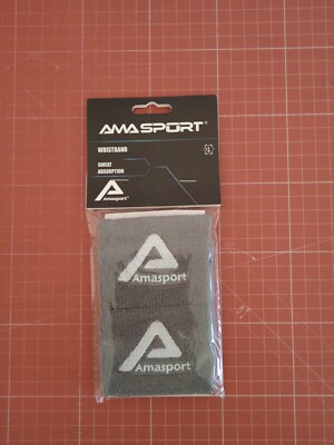 AMA Sport Wristband Sweat Absorption Sportarmbander grau