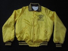 Vintage Iowa Hawkeyes Jacket Chalk Line Yellow Black NCAA Satin Medium