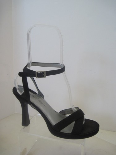 Chinesische Wäsche schwarz Satin Stoff sexy Retro Schuhe Knöchelriemen Damen 9 M - Bild 12 von 18