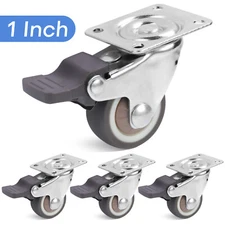 4Pcs Heavy Duty Chair Casters 1" 1.5" Lockable Bearing Swivel Wheels Replacement