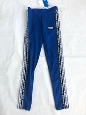 NWT Women's Adidas Originals Tape Logo Leggings Blue Royal XS