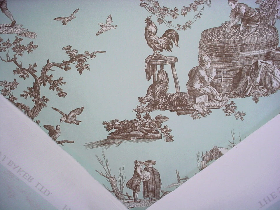 Tela de tapicería de inodoro estampada francesa 10-1/4Y GP & J Baker A2103 The Seasons Foto 4 de 4