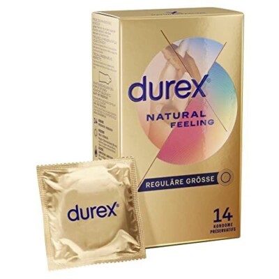 Durex Natural Feeling Kondome Latexfreie Kondome aus Real-Feel-Material 14 Stück
