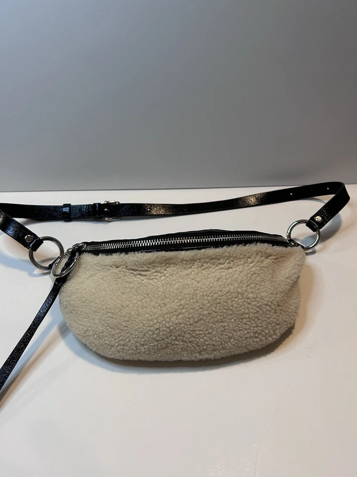 Rebecca Minkoff Sherpa/Leather  Belt Bag Large EUC - Image 3 of 4