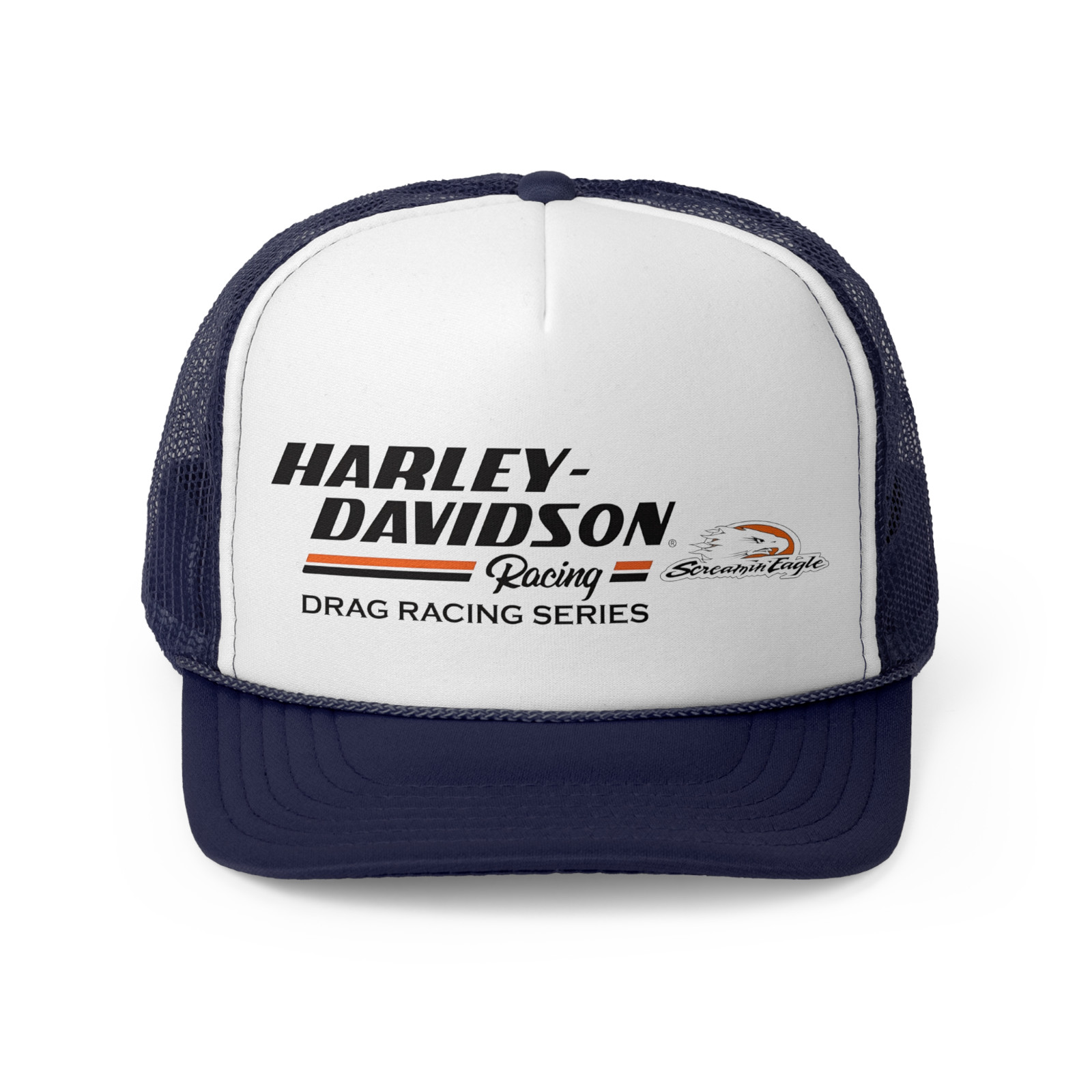 Vintage Harley Davidson Drag Racing Trucker Hat Retro - Vintage Motorcycle Cap