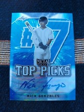2020 Leaf Metal Draft #/20 Top Picks Blue Wave Nick Gonzales