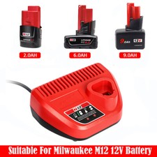 Rapid Fast Charger for Milwaukee M12 C12C 12V Li-ion battery With UK Plug