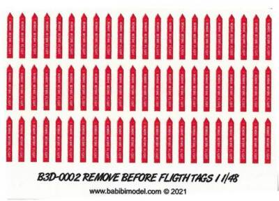 1/48 ''Remove Before Flight'' 3D Decal Set w. raised surface - Includes 66 Tags!