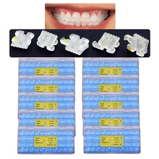 10 Set Orthodontic Brackets Ceramic Sapphire Aesthetic MBT 022 345 Hook Elegan I