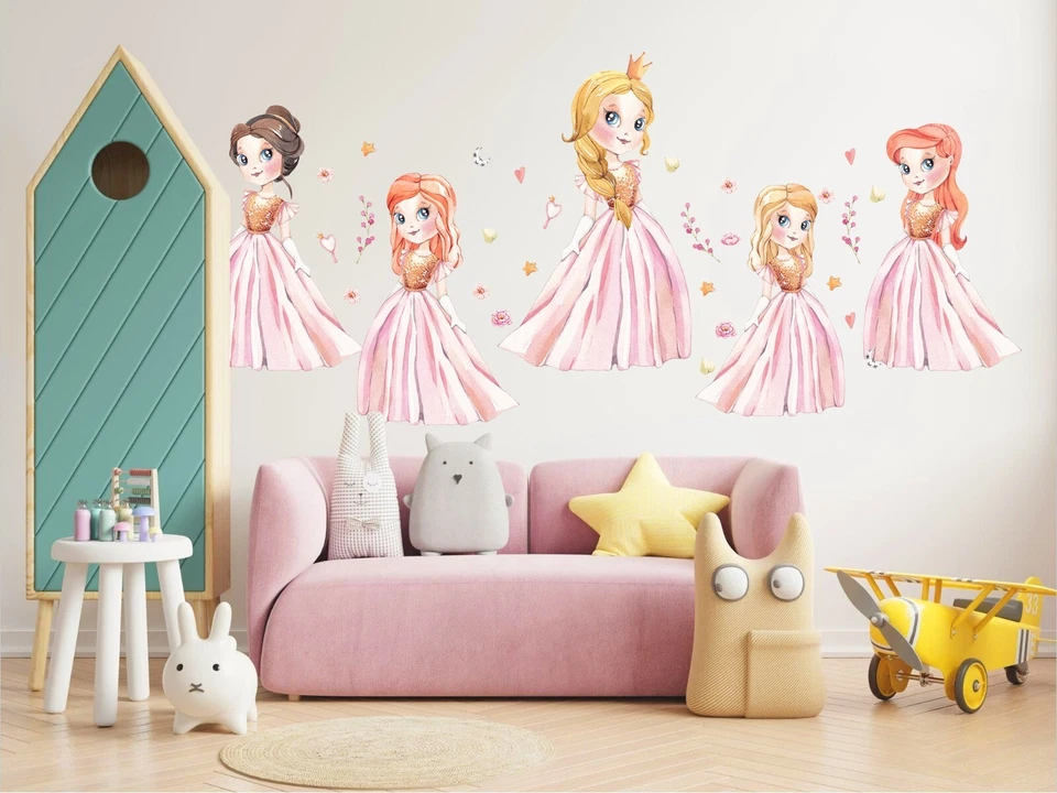 Princess Pink Flowers Girls Wall Decal Removable Wall Sticker for Girl Room - Image 4 of 4
