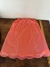 VTG Vanity Fair Coral Orange Chiffon Hem Half Slip Size Medium 25 Inch Length