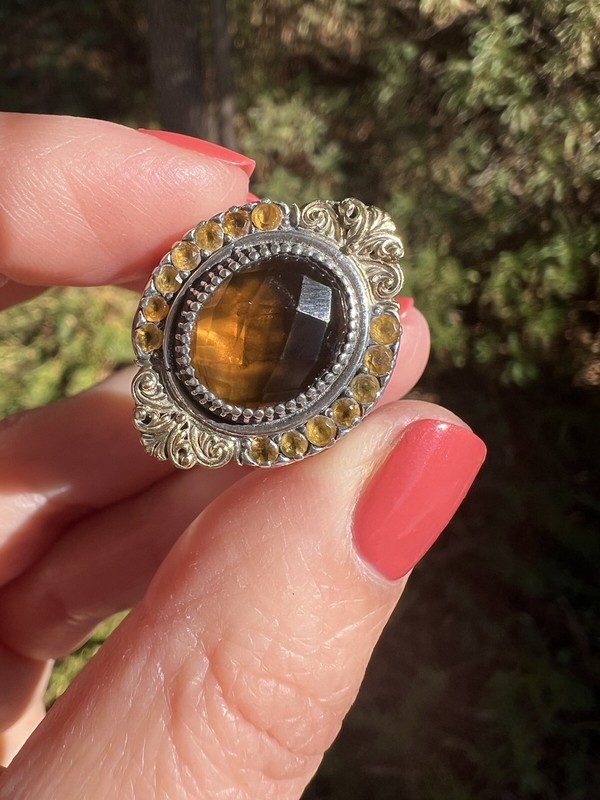 Konstantino Sterling Silver & 18K Yellow Gold Citrine Size 8 Ring