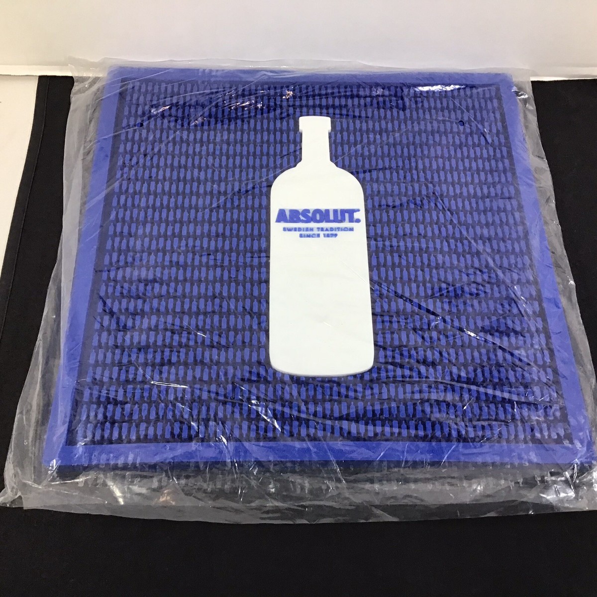 Hard Alcohol Logo Rubber Bar Mat 14 inch x 14 inch Blue White New