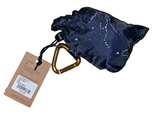 NEW United by Blue Packable Tote Grocery Bags Night Sky Pattern on Carabiner - Picture 4 of 4