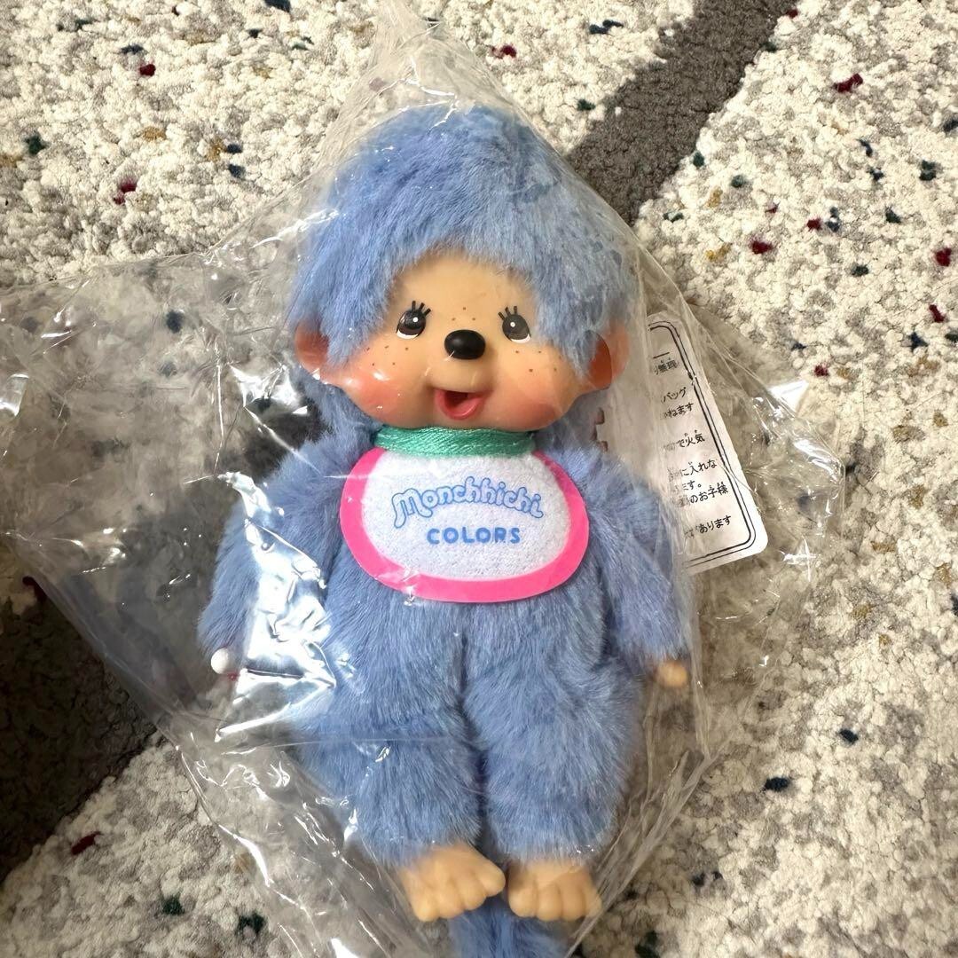 【Monchhichi】Idol SS Bebichichi Key Chain Blue Monchhichi Colors Mascot Keychain Blue Plush Doll sekiguchi