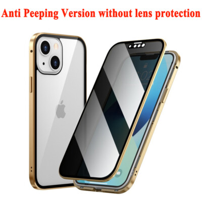 For iPhone 17 16e 15 14 13 Pro Max Case Anti-Spy Full Body Tempered Glass Cover