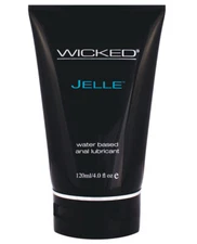Wicked Jelle Jelly Thick Long Lasting Water Based Anal Glide Lubricant 4 oz