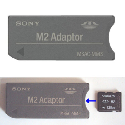 100% Original M2 Adapter DUO Konverter + SanDisk M2 128MB Speicherkarte für Sony