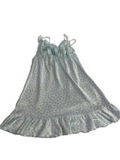 Victoria  s Secret Baby Blue With Tie Front Lingerie Slip Night Dress Gown M