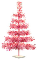 Valentine's Day Tinsel Christmas Tree, Classic Feather Style Red, White Pink
