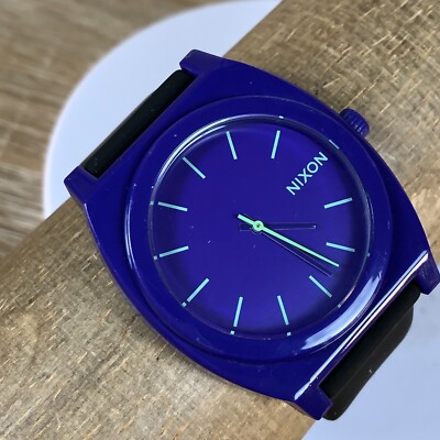Nixon Men Time Teller Minimal Blue Dial Black Rubber Strap  display picture 1