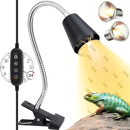 UVA/UVB Reptile Light with Cycle Timer,Reptile Heat Lamp,Turtle Heat Light, R...