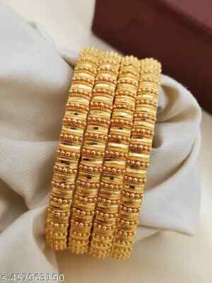 Indian Traditional Gold Plated  Bracelets Women 4pcBangle Ethnic Jewelry Bangle