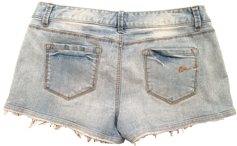 Pantalones Cortos Vaqueros AMERICAN RAG Cie Corazones y Rayas Bandera Azul Jean Talla 9 Real 32W Foto 2 de 4