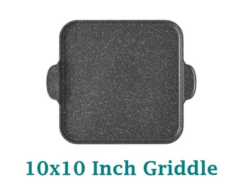 Pioneer Woman ~ Charcoal Speckle ~ Square 10" Griddle ~ Nonstick ~ Cast Aluminum