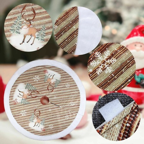 Christmas Tree Skirt Xmas Tree Bottom Round Carpet Santa Claus Party Adornments - Picture 8 of 13