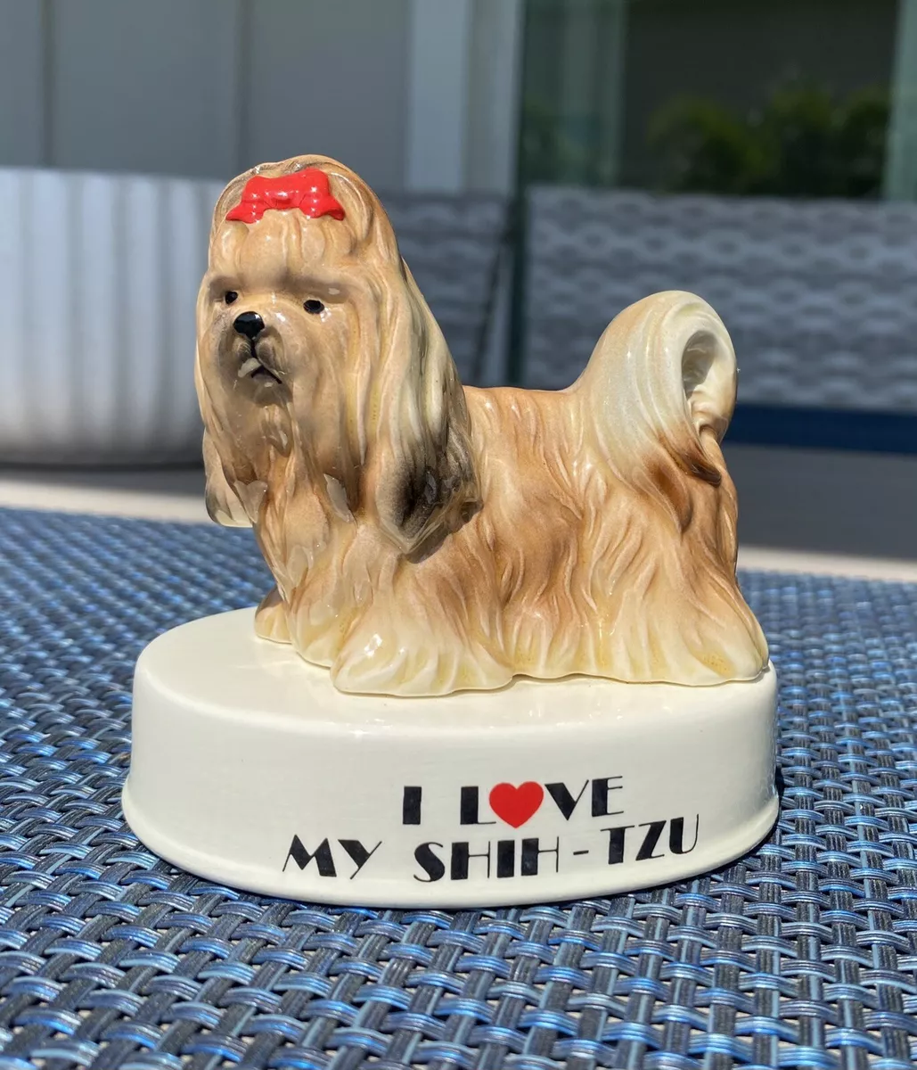 Shih tzu porcelain hot sale figurine