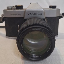 Vintage Yashica TL-Electro SLR Camera with Telephoto Lens 55mm Untested