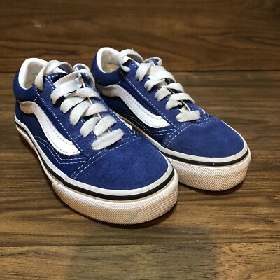 Vans Skate Shoes Low Tops 721278 Blue White Stripe Kids Sz