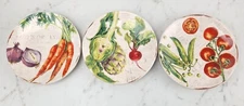 Pier 1 Imports FARMERS MARKET VEGGIE vegetable plate appetizer/bread-EUC- Set 3