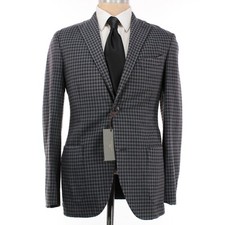 Boglioli NWT 100 Wool K Jacket Sport Coat Sz 46R US 36R Blue/Brown/Black Check