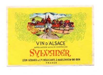 France - Vintage Wine Label - Leon Gerard, Marlenheim - Sylvaner, Vin d'Alsace