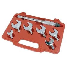 7Pc Spanner Head Set Torque Wrench Interchangeable Tool 17-29mm Sizes Garage Kit