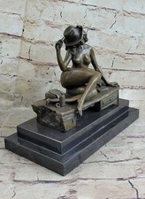Handmade Bronze Sculpture Art Vintage Flapper Dress Woman Classic Fashion Sale