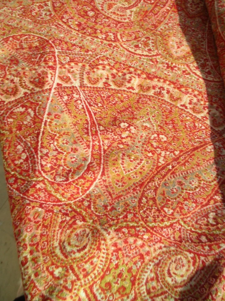 paire de rideaux faits dans châle Cachemire anciens XIX - Photo 2/4