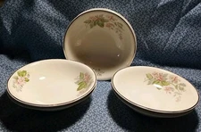 6 Vintage Homer Laughlin Eggshell Nautilus Pink Blossom Berry Bowls 5 1/4"