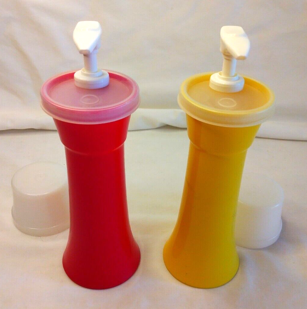 Vintage Tupperware Ketchup and Mustard Pump Containers 71814 & 71815 Hourglass eBay