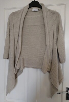 NEW LOOK BEIGE WATERFALL STYLE CARDIGAN SIZE M UK