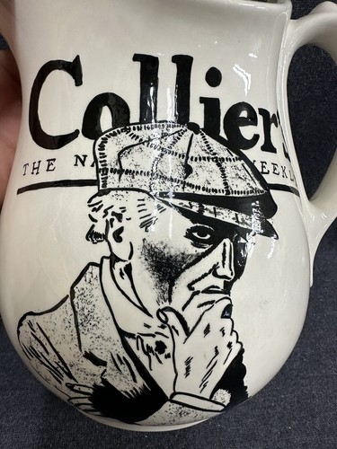 Seltener Sherlock Holmes Colliers wöchentlicher Bier-/Wasserkrug 8,5 Zoll hoch weiß - Bild 4 von 9