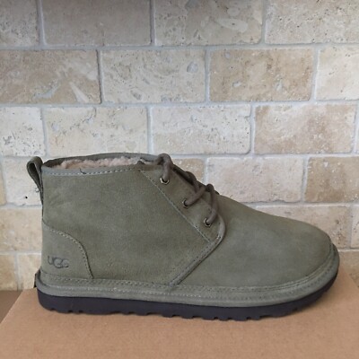 UGG Neumel Burnt Olive Suede Sheepskin Chukka Ankle Boots 