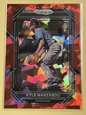 2023 Panini Prizm Baseball Kyle Manzardo Red Cracked Ice Prizm Rays #122