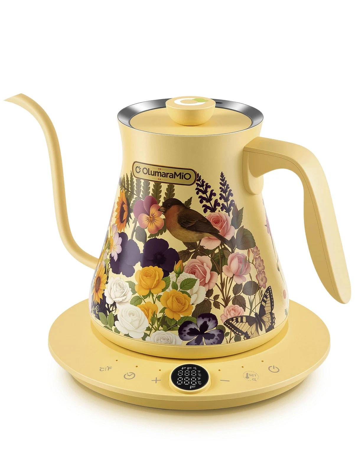 0.8L/27oz Gooseneck Electric Kettle - ±1℉ Precise Temperature Control for Pou...