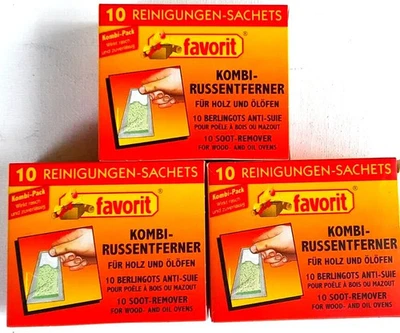 3 x Favorit Kombi Hochleistungs Russentferner Entrusser für Holz Öl Ofen 10er
