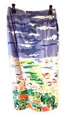 Bushwacker Vintage Wrap Skirt *Sz 10 Ocean Beach Resort wear Midi