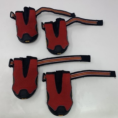 Ruffwear Grip Trex Dog Boots Set of 4 Red/Black Vibram Soles MEDIUM